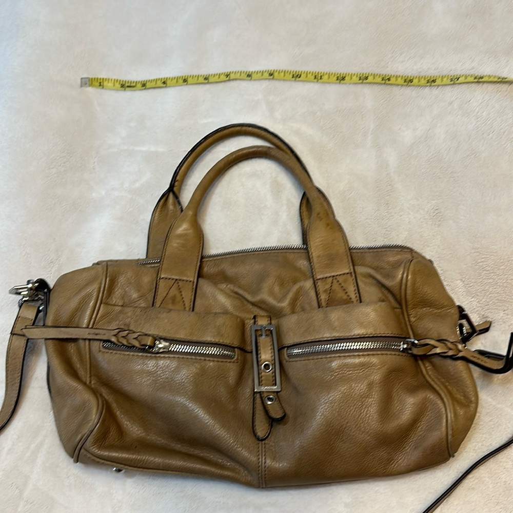 B Makowsky khaki leather bag